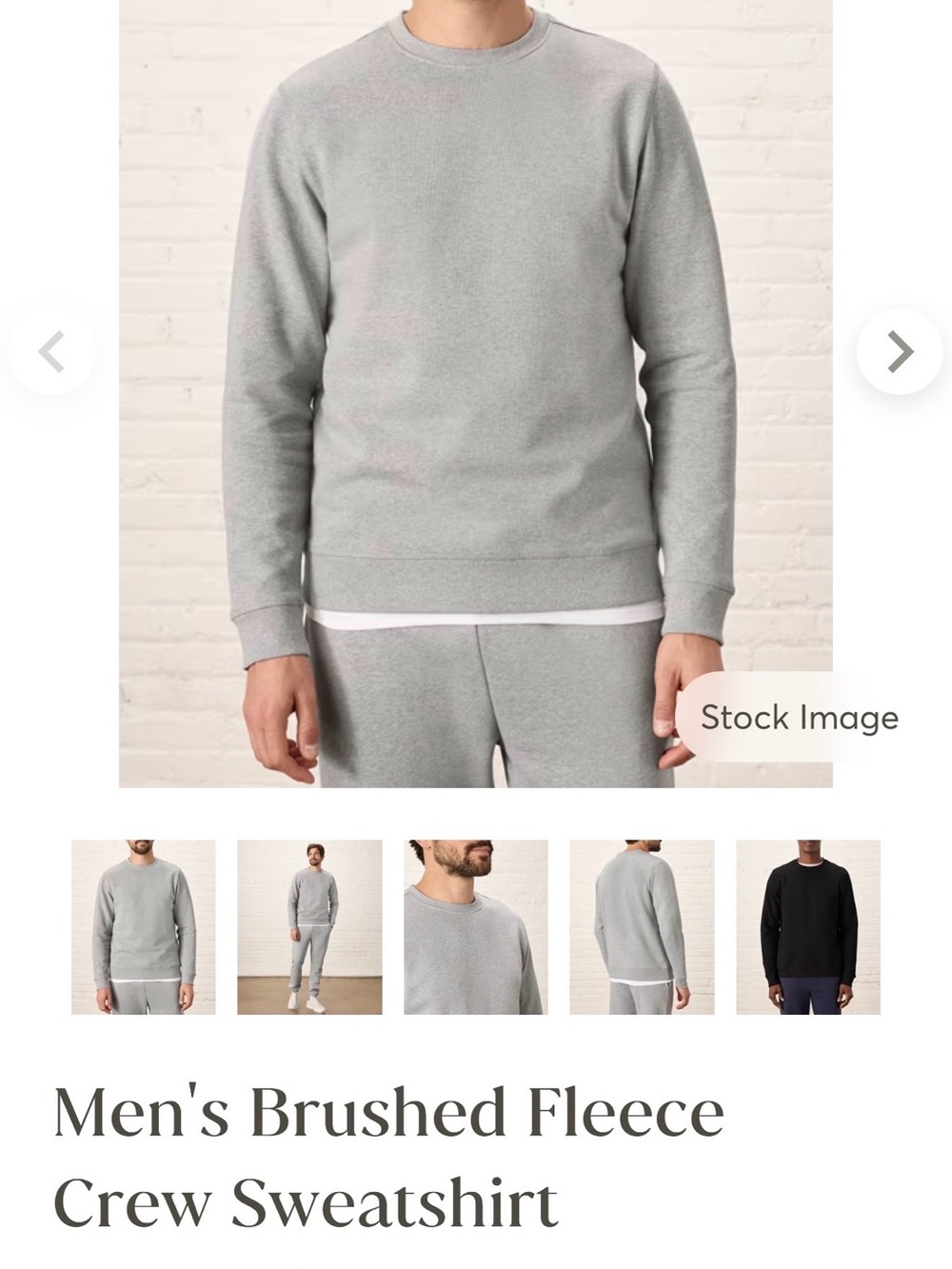 NWT-PACT ORGANIC-MEN’S BRUSHED FLEECE CREW SWEATSHIRT-LARGE